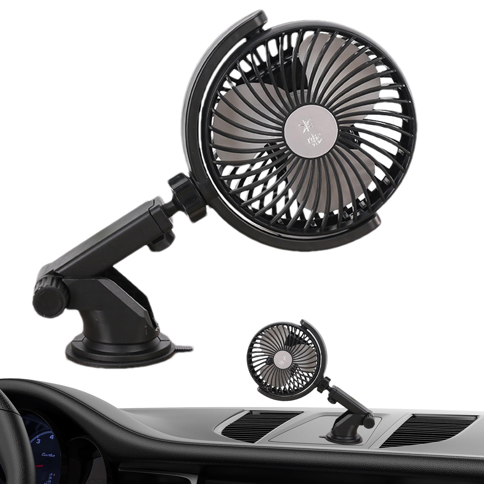 Amazon.co.jp: 小型扇風機 ポータブル、吸盤付き車用ファン - USB給電